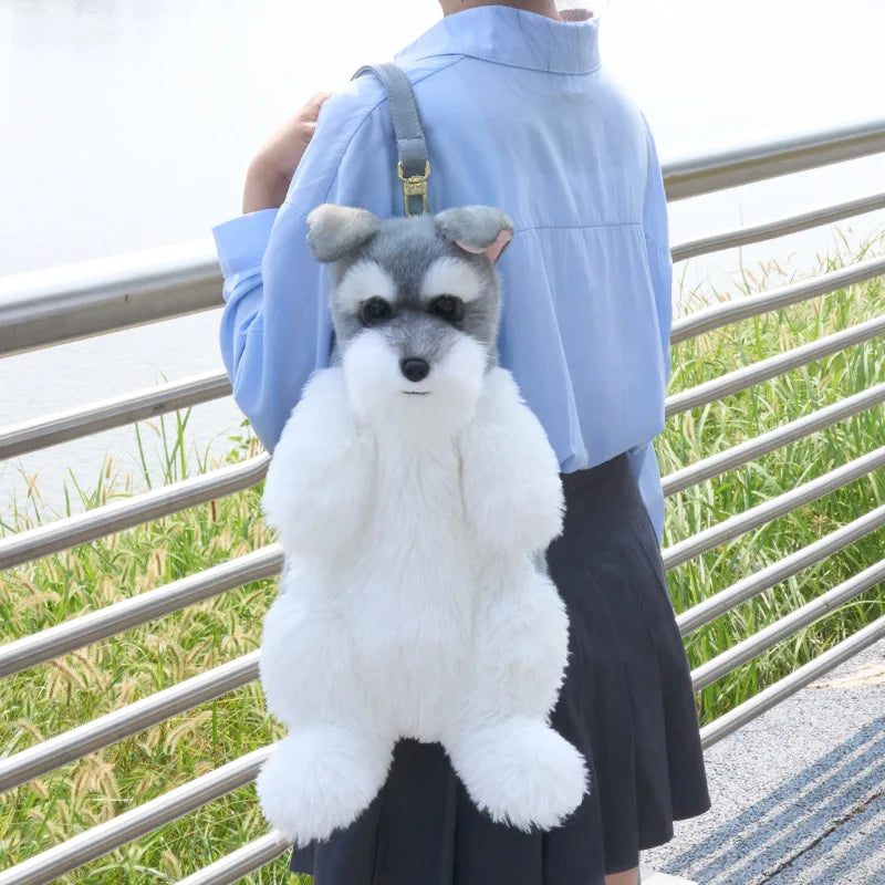 Grey schnauzer Dog Backpack