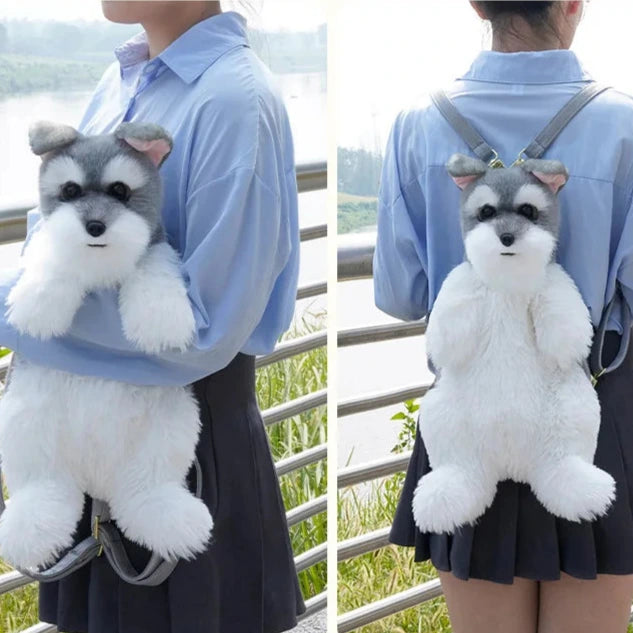 Grey schnauzer Dog Backpack