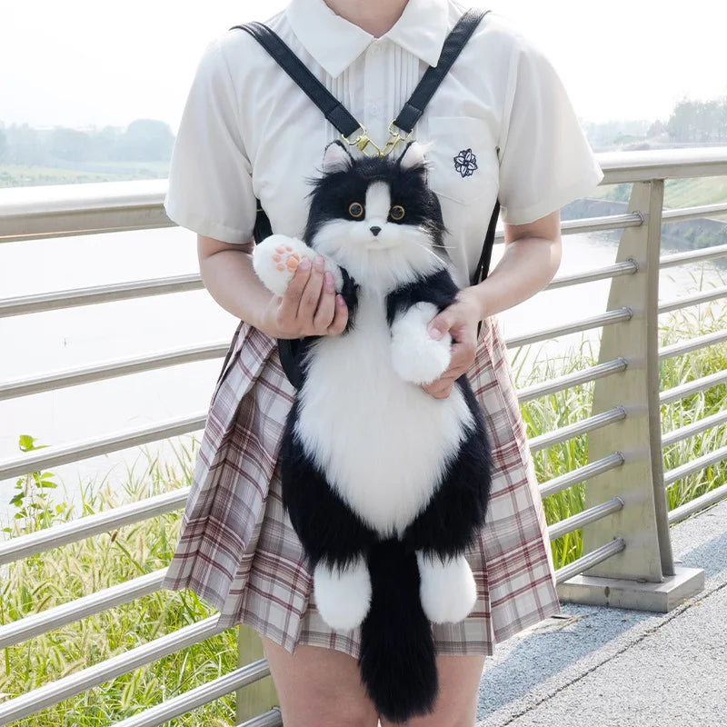 Black and white cat Backpack