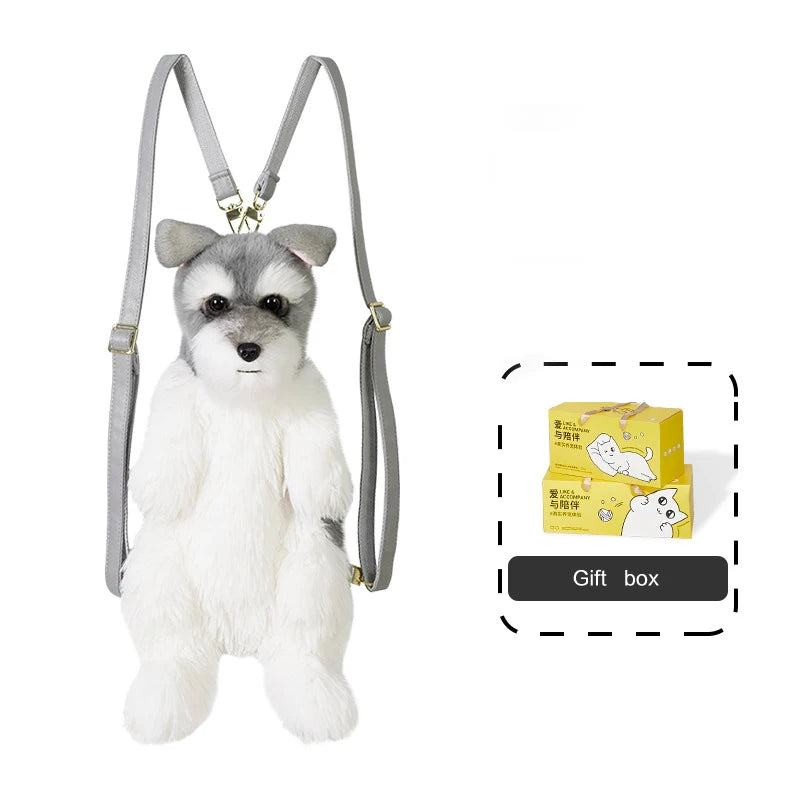 Grey schnauzer Dog Backpack