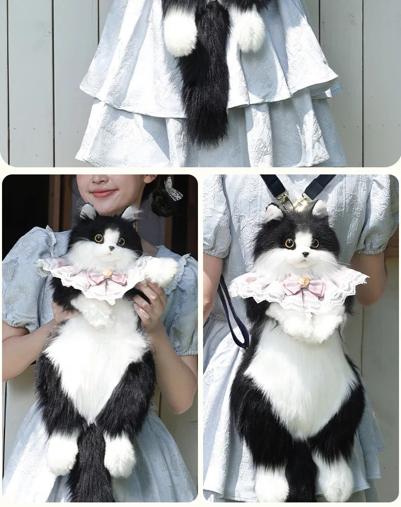 Black and white cat Backpack